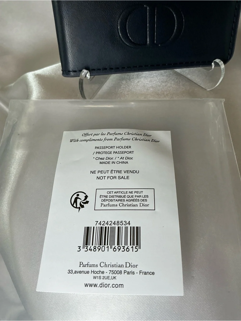 New Gift W Purchase Dior Black Leather Card & Passport Organizer